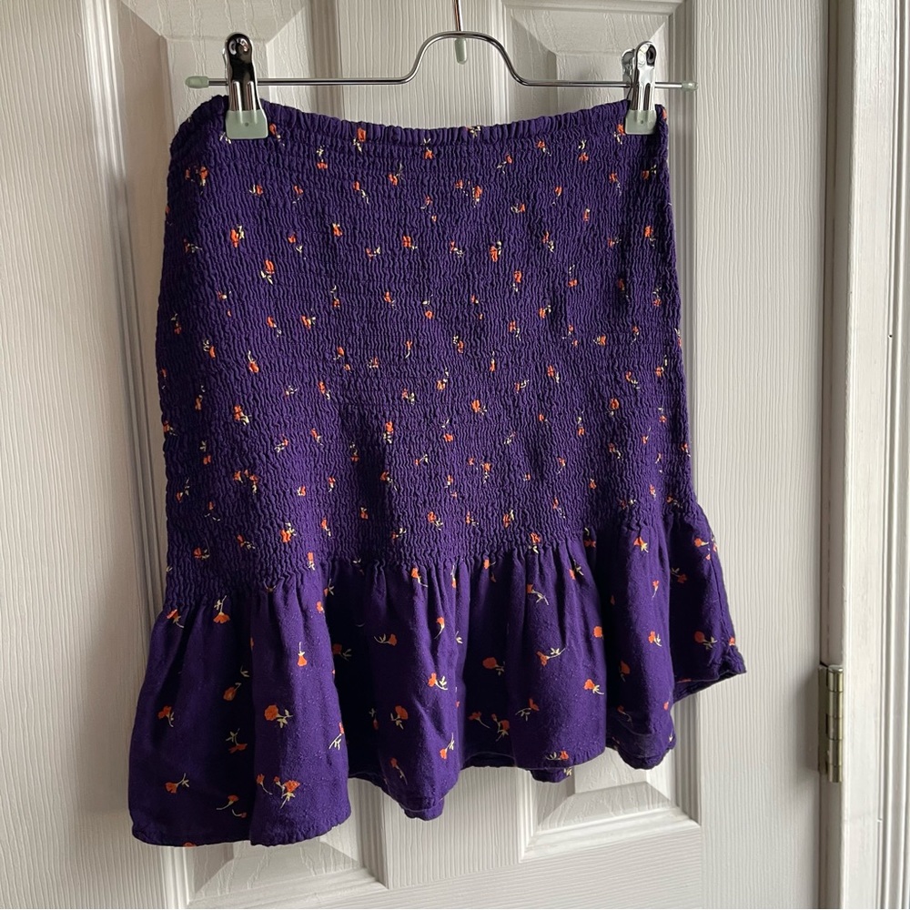 Urban outfitters purple floral smocked flowy skirt